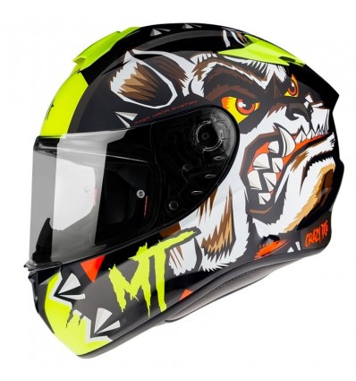 Casco integrale MT Helmets Targo Crazy Dog G3 giallo e nero Casco integrale MT Helmets Targo Crazy Dog G3 giallo e nero