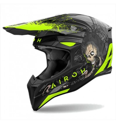 Casco Airoh enduro Wraaap Darkness nero e giallo