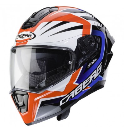 Casco Caberg Drift Evo MR55 doppia visiera nero, bianco, rosso e blu