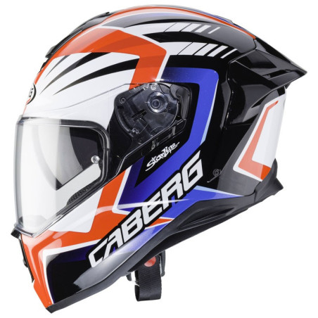Casco Caberg Drift Evo MR55 doppia visiera nero, bianco, rosso e blu