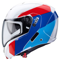 Casco Caberg Horus Scout apribile doppia visiera bianco, blu e rosso Casco Caberg Horus Scout apribile doppia visiera bianco, blu e rosso