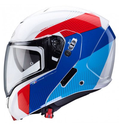 Casco Caberg Horus Scout apribile doppia visiera bianco, blu e rosso Casco Caberg Horus Scout apribile doppia visiera bianco, blu e rosso