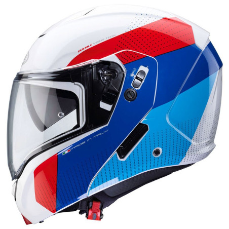 Casco Caberg Horus Scout apribile doppia visiera bianco, blu e rosso Casco Caberg Horus Scout apribile doppia visiera bianco, blu e rosso