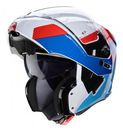Casco Caberg Horus Scout apribile doppia visiera bianco, blu e rosso Casco Caberg Horus Scout apribile doppia visiera bianco, blu e rosso