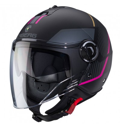 Casco Caberg Riviera V4-X grafica Geo nero opaco e fucsia