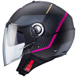 Casco Caberg Riviera V4-X grafica Geo nero opaco e fucsia Casco Caberg Riviera V4-X grafica Geo nero opaco e fucsia