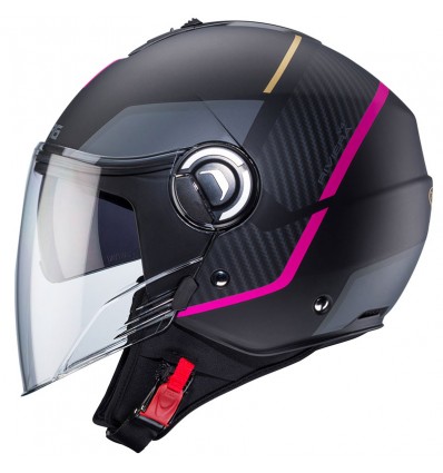 Casco Caberg Riviera V4-X grafica Geo nero opaco e fucsia Casco Caberg Riviera V4-X grafica Geo nero opaco e fucsia