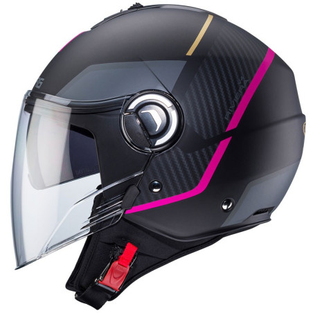 Casco Caberg Riviera V4-X grafica Geo nero opaco e fucsia Casco Caberg Riviera V4-X grafica Geo nero opaco e fucsia