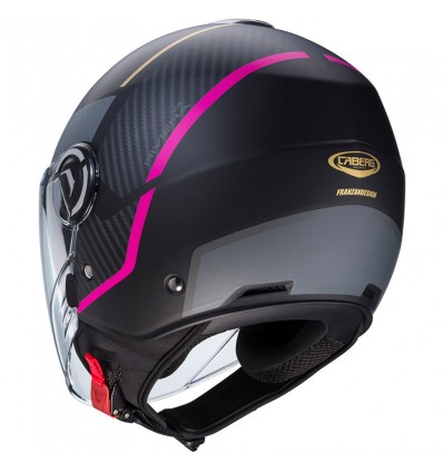 Casco Caberg Riviera V4-X grafica Geo nero opaco e fucsia Casco Caberg Riviera V4-X grafica Geo nero opaco e fucsia