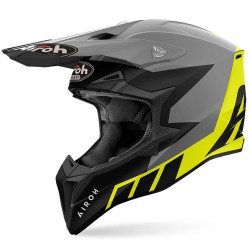 Casco Airoh enduro Wraaap Reloaded grigio e giallo opaco