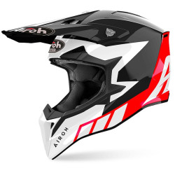 Casco Airoh enduro Wraaap Reloaded bianco, nero e rosso