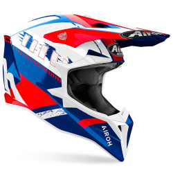 Casco Airoh enduro Wraaap Feel blu, bianco e rosso Casco Airoh enduro Wraaap Feel blu, bianco e rosso