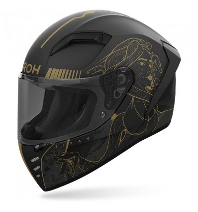 Casco integrale Airoh Connor Titan nero e oro opaco Casco integrale Airoh Connor Titan nero e oro opaco