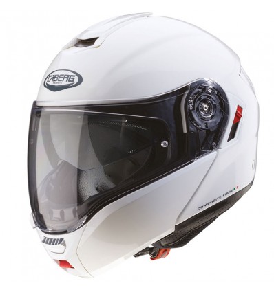 Casco Caberg Levo-X apribile doppia visiera bianco metal