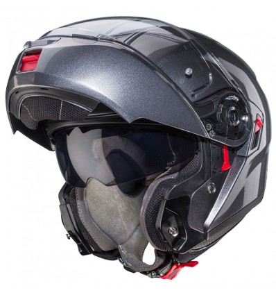 Casco Caberg Levo-X apribile doppia visiera antracite metal Casco Caberg Levo-X apribile doppia visiera antracite metal