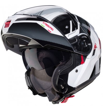 Casco Caberg Levo-X Manta apribile doppia visiera bianco e nero Casco Caberg Levo-X Manta apribile doppia visiera bianco e nero
