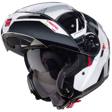 Casco Caberg Levo-X Manta apribile doppia visiera bianco e nero Casco Caberg Levo-X Manta apribile doppia visiera bianco e nero