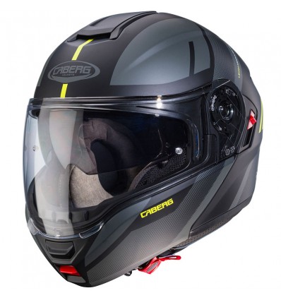 Casco Caberg Levo-X Manta apribile doppia visiera nero, grigio e giallo opaco