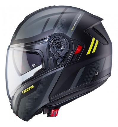 Casco Caberg Levo-X Manta apribile doppia visiera nero, grigio e giallo opaco Casco Caberg Levo-X Manta apribile doppia visiera nero, grigio e giallo opaco