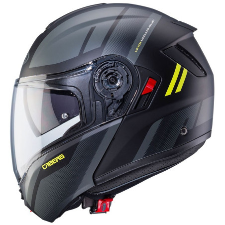 Casco Caberg Levo-X Manta apribile doppia visiera nero, grigio e giallo opaco Casco Caberg Levo-X Manta apribile doppia visiera nero, grigio e giallo opaco