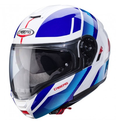 Casco Caberg Levo-X Manta apribile doppia visiera bianco, blu e rosso