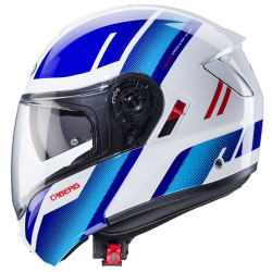 Casco Caberg Levo-X Manta apribile doppia visiera bianco, blu e rosso Casco Caberg Levo-X Manta apribile doppia visiera bianco, blu e rosso