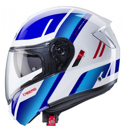 Casco Caberg Levo-X Manta apribile doppia visiera bianco, blu e rosso Casco Caberg Levo-X Manta apribile doppia visiera bianco, blu e rosso