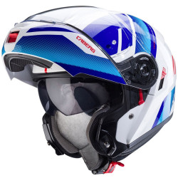 Casco Caberg Levo-X Manta apribile doppia visiera bianco, blu e rosso Casco Caberg Levo-X Manta apribile doppia visiera bianco, blu e rosso