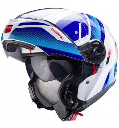 Casco Caberg Levo-X Manta apribile doppia visiera bianco, blu e rosso Casco Caberg Levo-X Manta apribile doppia visiera bianco, blu e rosso