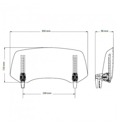 Deflettore aggiuntivo regolabile Puig 30x13 cm trasparente per cupolini vari Deflettore aggiuntivo regolabile Puig 30x13 cm trasparente per cupolini vari