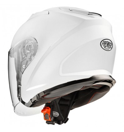 Casco Jet Premier Dokker monocolore bianco lucido Casco Jet Premier Dokker monocolore bianco lucido