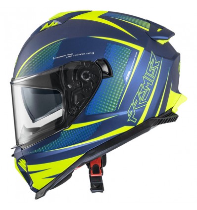 Casco integrale Premier Typhoon FR 12BM blu e giallo fluo opachi