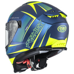Casco integrale Premier Typhoon FR 12BM blu e giallo fluo opachi