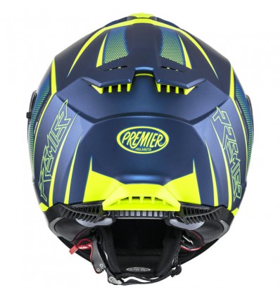 Casco integrale Premier Typhoon FR 12BM blu e giallo fluo opachi