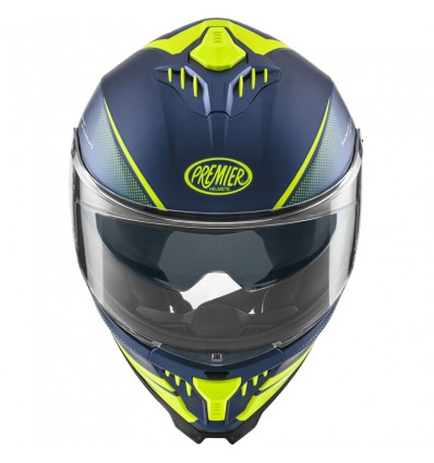 Casco integrale Premier Typhoon FR 12BM blu e giallo fluo opachi
