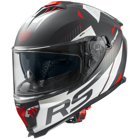 Casco integrale Premier Typhoon RS 2BM nero, bianco e rosso opaco Casco integrale Premier Typhoon RS 2BM nero, bianco e rosso opaco