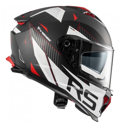 Casco integrale Premier Typhoon RS 2BM nero, bianco e rosso opaco Casco integrale Premier Typhoon RS 2BM nero, bianco e rosso opaco