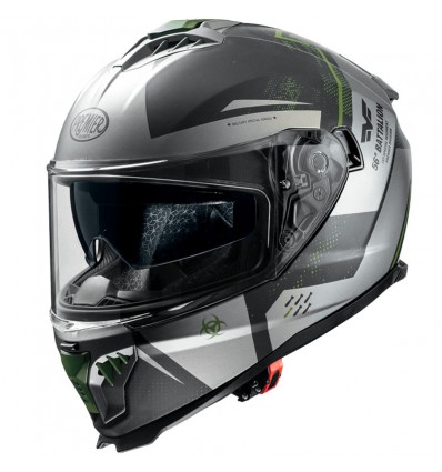 Casco integrale Premier Typhoon BA MILYBM  grigio, nero e verde militare