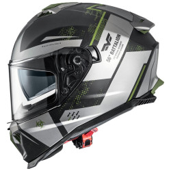 Casco integrale Premier Typhoon BA MILYBM grigio, nero e verde militare Casco integrale Premier Typhoon BA MILYBM grigio, nero e verde militare