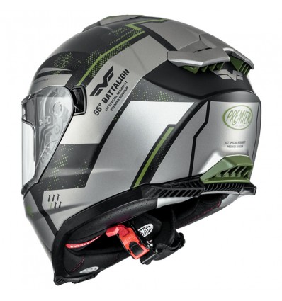 Casco integrale Premier Typhoon BA MILYBM grigio, nero e verde militare Casco integrale Premier Typhoon BA MILYBM grigio, nero e verde militare