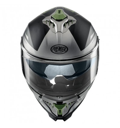 Casco integrale Premier Typhoon BA MILYBM grigio, nero e verde militare Casco integrale Premier Typhoon BA MILYBM grigio, nero e verde militare