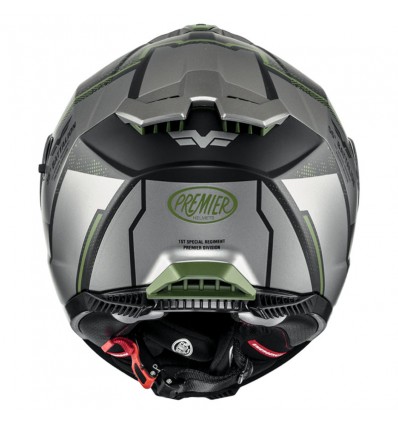 Casco integrale Premier Typhoon BA MILYBM grigio, nero e verde militare Casco integrale Premier Typhoon BA MILYBM grigio, nero e verde militare