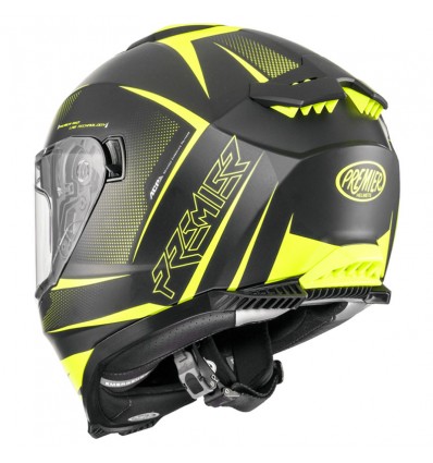 Casco integrale Premier Typhoon FR Y9BM nero e giallo fluo opaco Casco integrale Premier Typhoon FR Y9BM nero e giallo fluo opaco