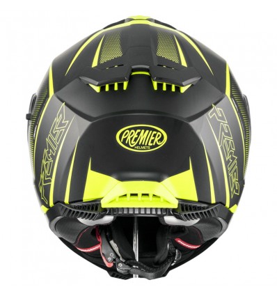 Casco integrale Premier Typhoon FR Y9BM nero e giallo fluo opaco Casco integrale Premier Typhoon FR Y9BM nero e giallo fluo opaco