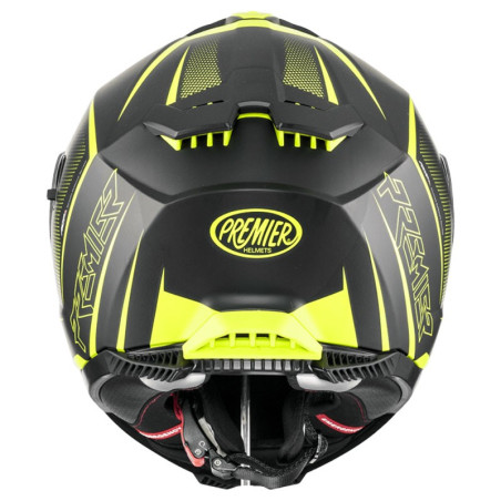Casco integrale Premier Typhoon FR Y9BM nero e giallo fluo opaco Casco integrale Premier Typhoon FR Y9BM nero e giallo fluo opaco