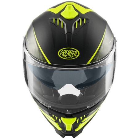 Casco integrale Premier Typhoon FR Y9BM nero e giallo fluo opaco Casco integrale Premier Typhoon FR Y9BM nero e giallo fluo opaco