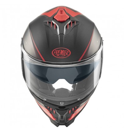 Casco integrale Premier Typhoon FR 92BM nero e rosso opaco Casco integrale Premier Typhoon FR 92BM nero e rosso opaco