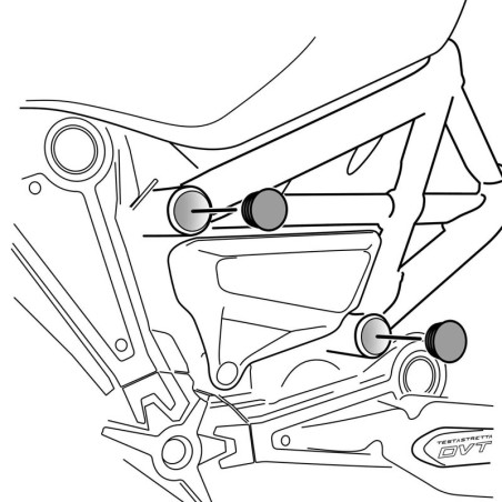 Tappi telaio Puig per Ducati Diavel e XDiavel Tappi telaio Puig per Ducati Diavel e XDiavel