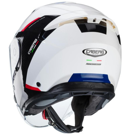 Casco Jet Caberg Flyon II Boss bianco, nero e rosso Casco Jet Caberg Flyon II Boss bianco, nero e rosso