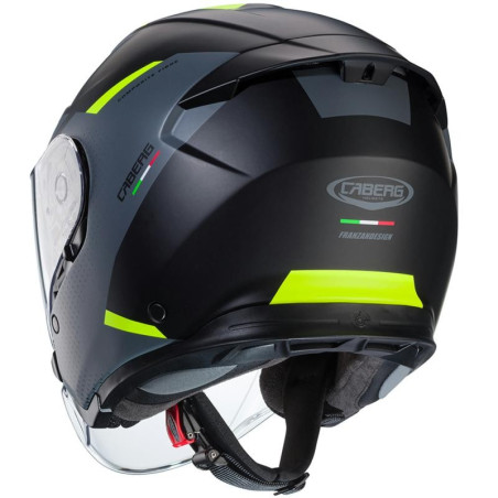 Casco Jet Caberg Flyon II Boss nero opaco, grigio e giallo fluo Casco Jet Caberg Flyon II Boss nero opaco, grigio e giallo fluo